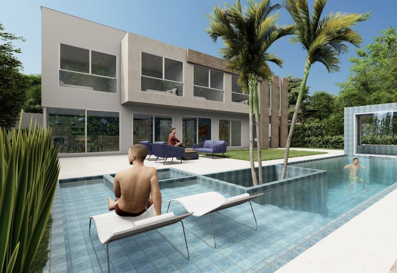 Área externa e piscina